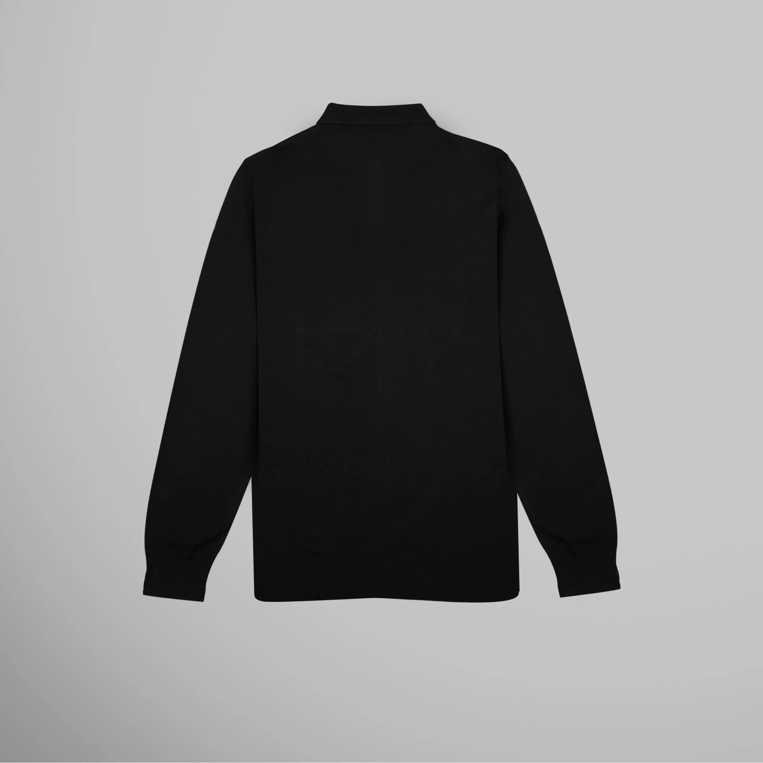 Zip-up full sleeves knitted polo - Image 2