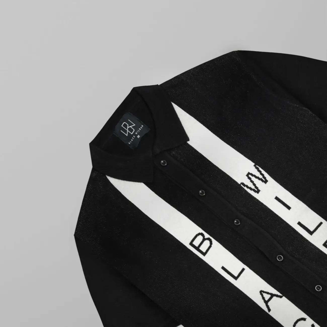 Basic Contrast Bar-Knitted Shirt