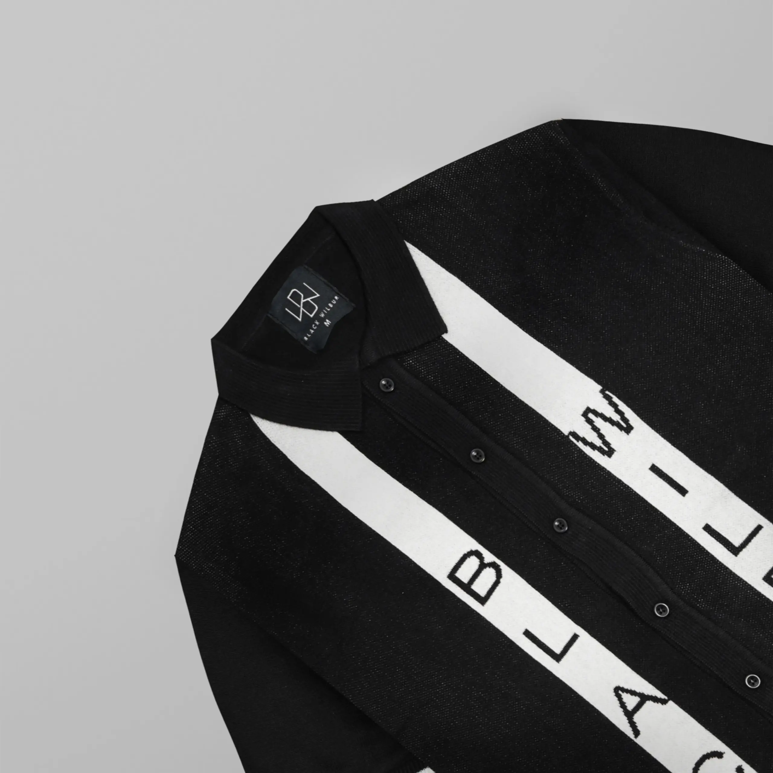 Basic Contrast Bar-Knitted Shirt