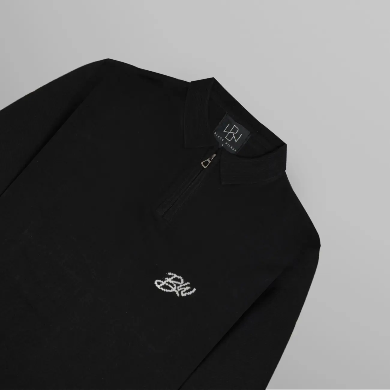 Zip-up full sleeves knitted polo - Image 6