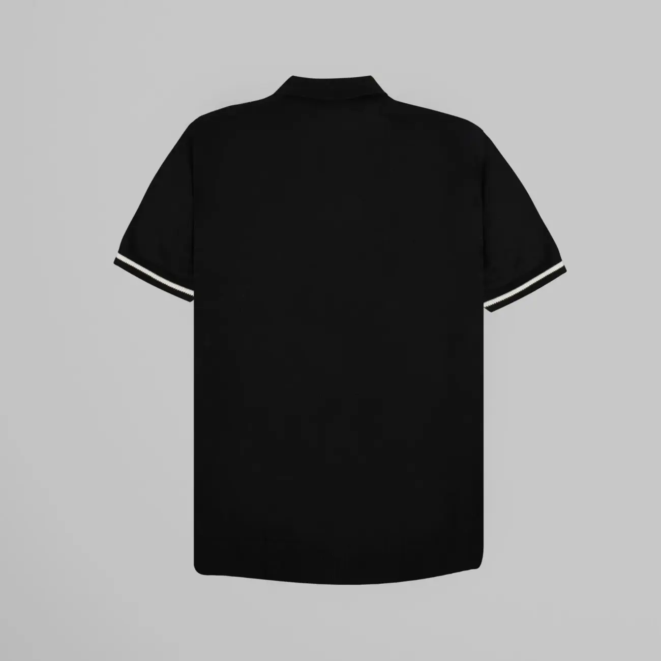 Basic Contrast Bar-Knitted Shirt - Image 3