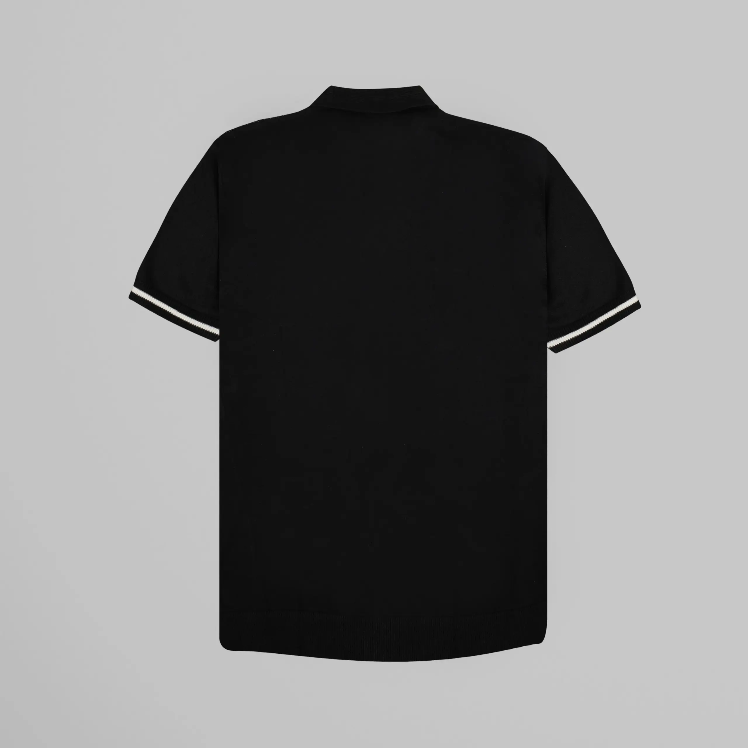 Basic Contrast Bar-Knitted Shirt - Image 3