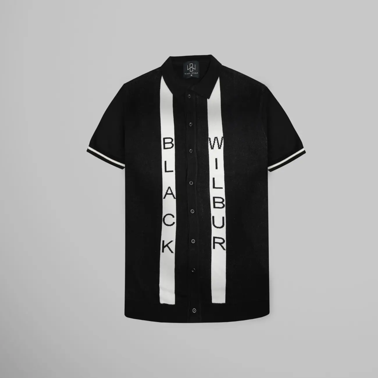 Basic Contrast Bar-Knitted Shirt - Image 5