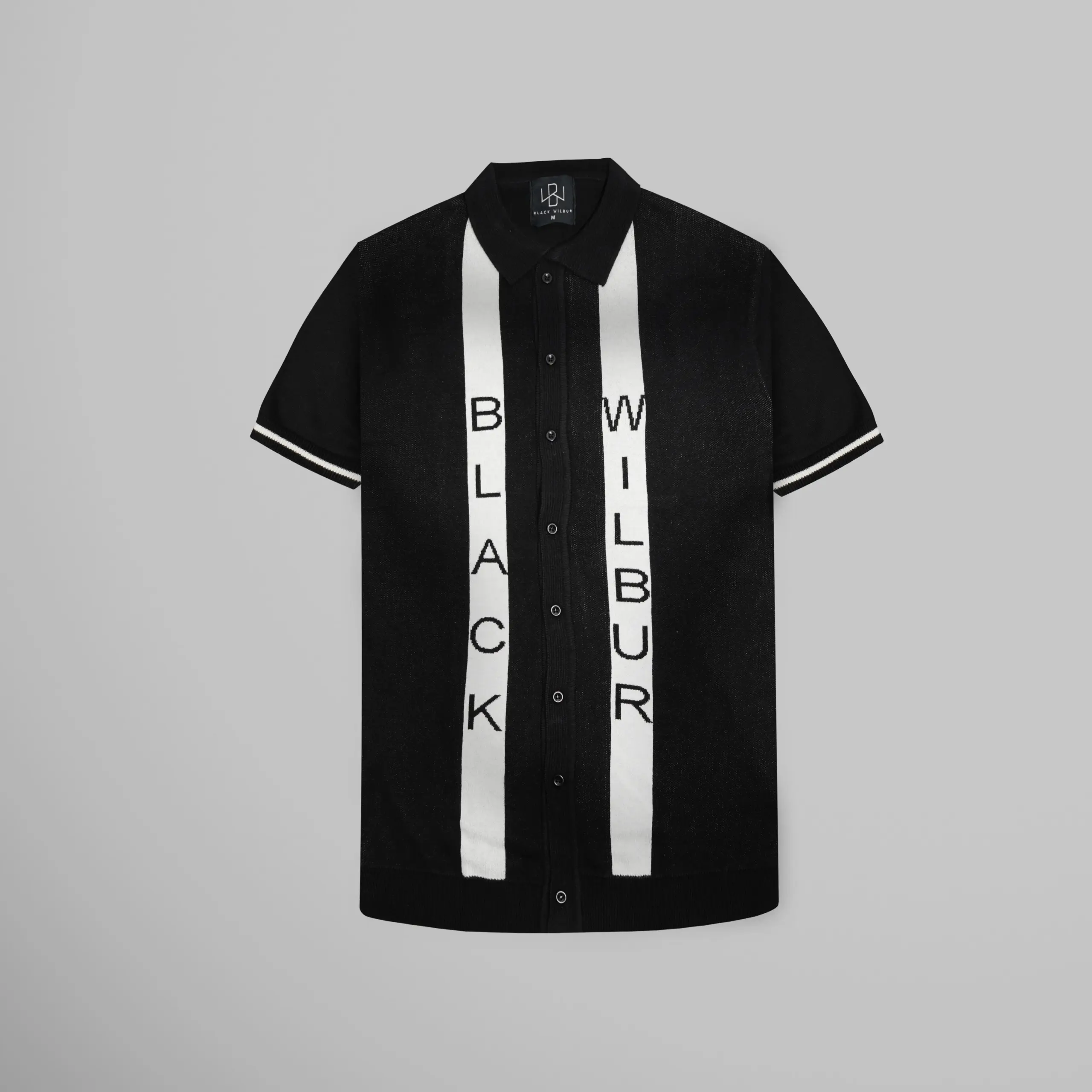 Basic Contrast Bar-Knitted Shirt - Image 5