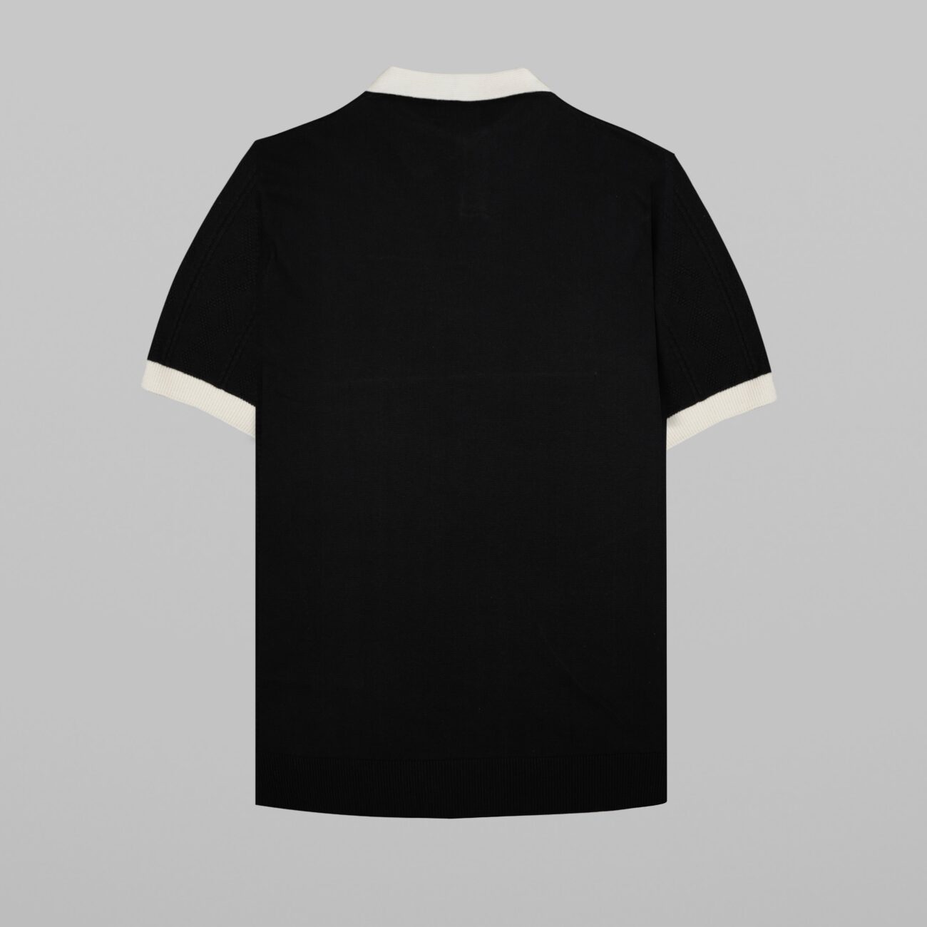 Contrast Rib Knit Polo - Image 4
