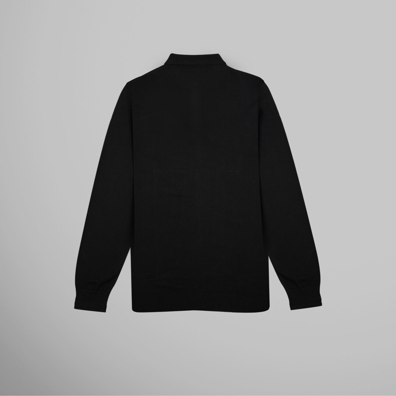 Zip-up Full Sleeves Knitted Polo - Image 2