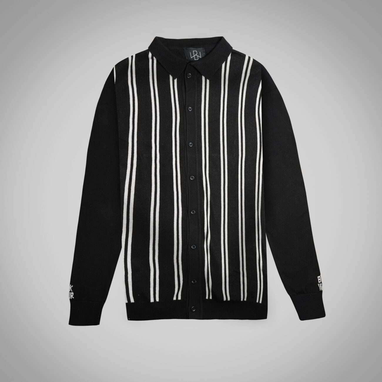 BW contrast Bar Knitted Shirt - Image 5