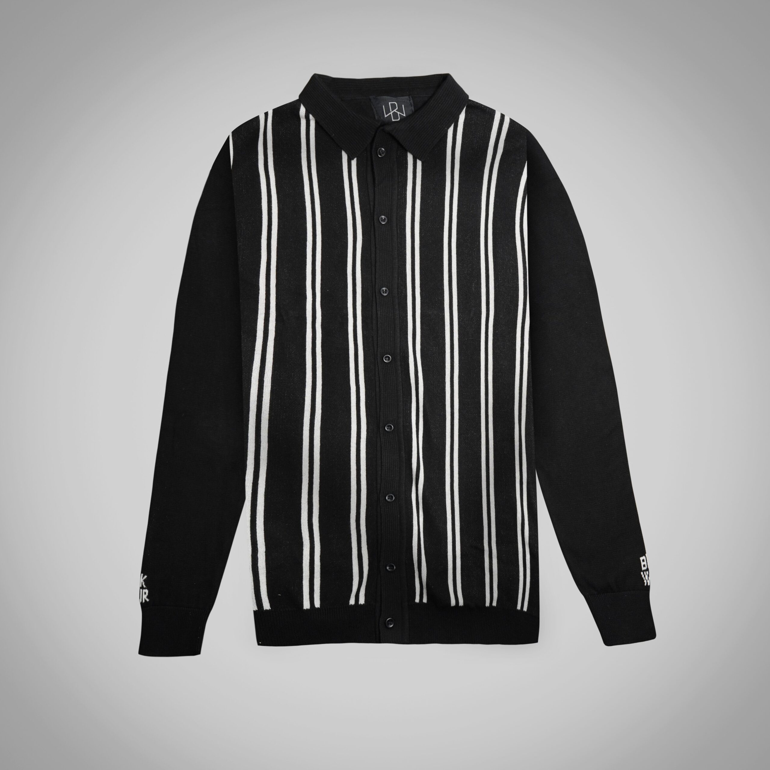 BW contrast Bar Knitted Shirt - Image 5