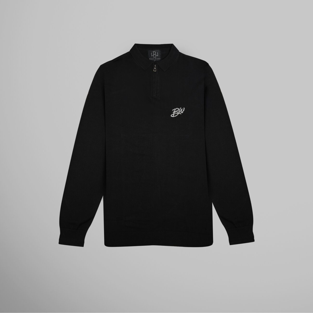 Zip-up Full Sleeves Knitted Polo - Image 4