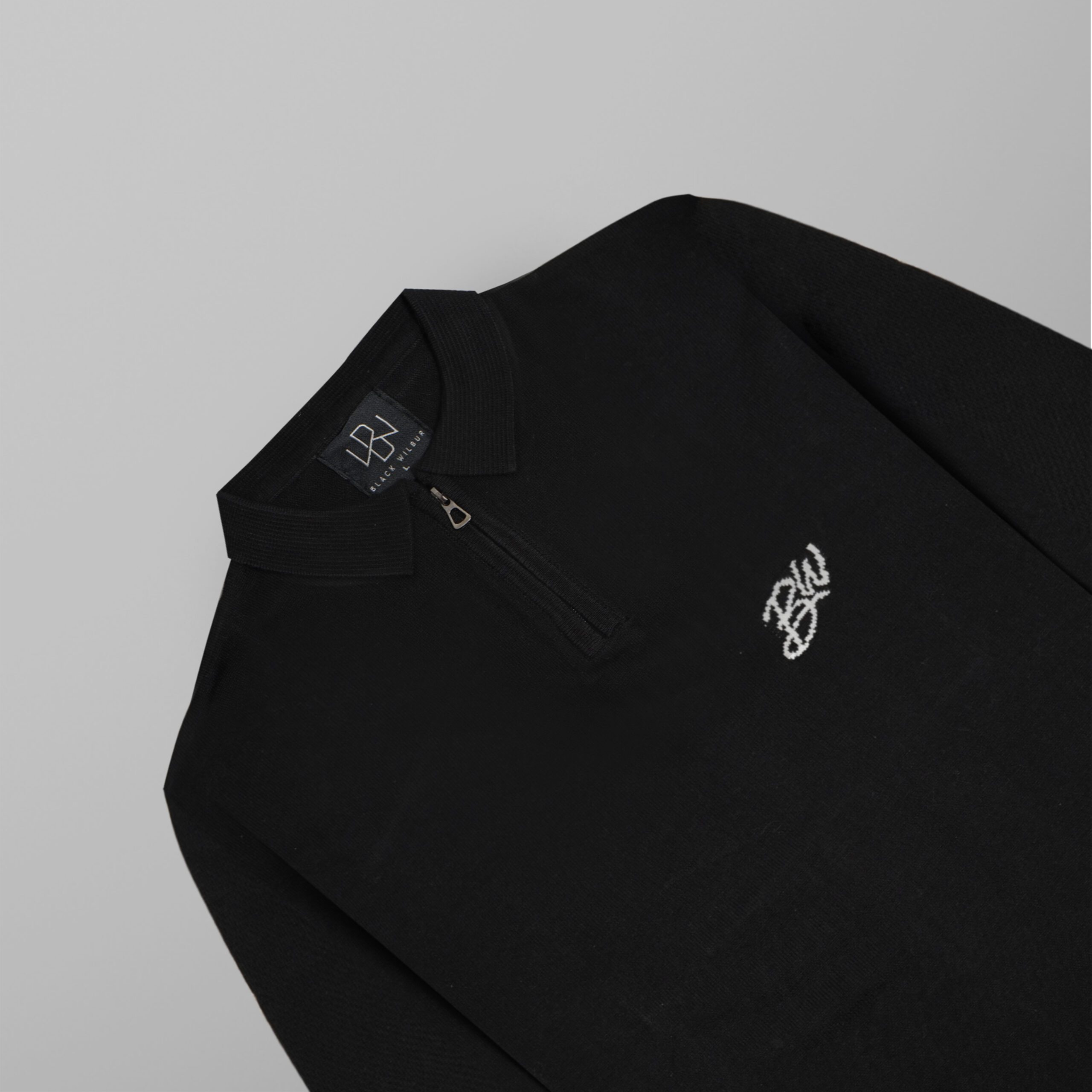 Zip-up Full Sleeves Knitted Polo