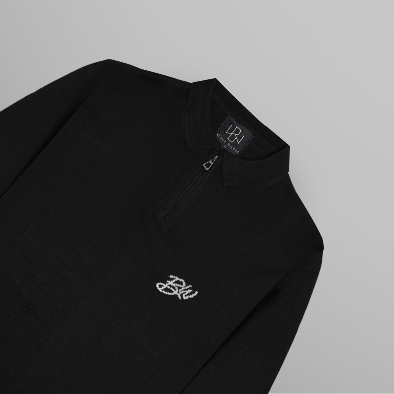 Zip-up Full Sleeves Knitted Polo - Image 6